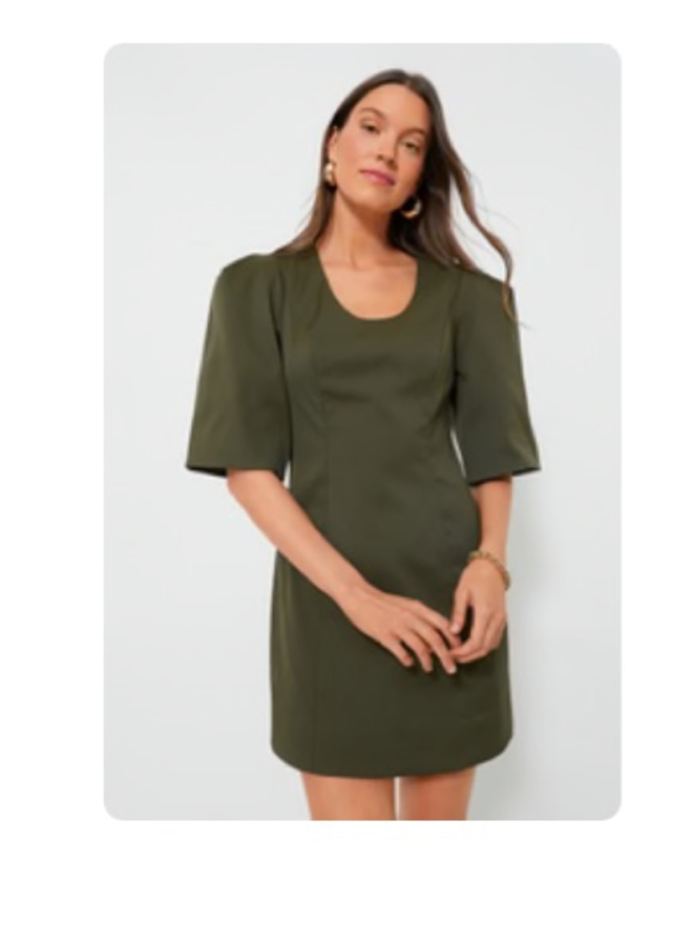 Tuckernuck Olive Twill Ariella Puff-Sleeve Mini Dress